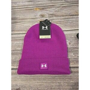 Under Armour Halftime Cuff Beanie Magenta Winter Hat 1373155-573 NWT (184)